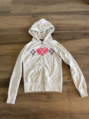 Vintage Forever21 Patchwork Zip Up Hoodie